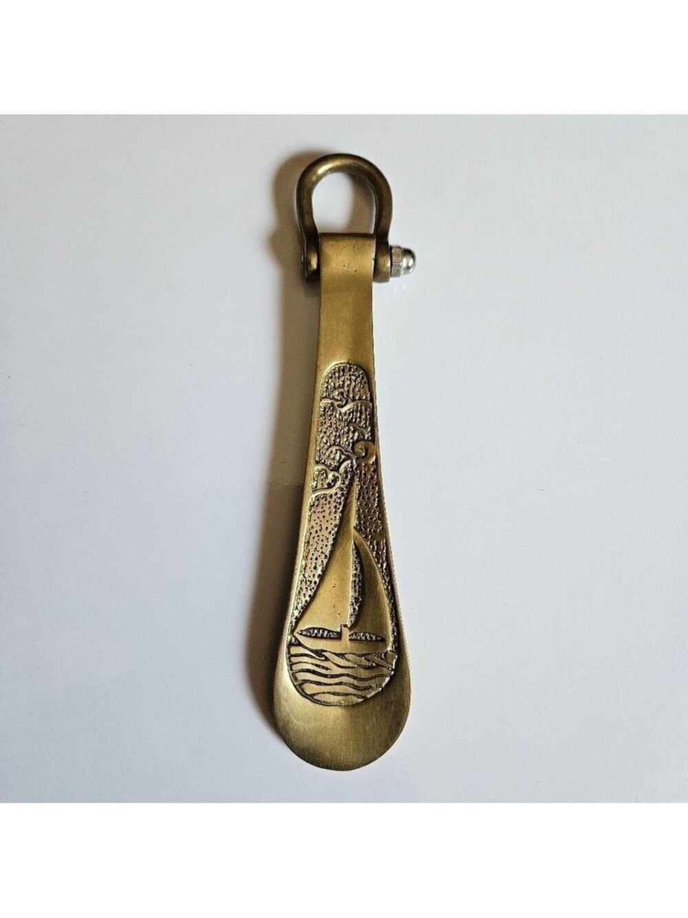 Vintage 70s Solid Brass Mariner/Nautical Shoe Horn